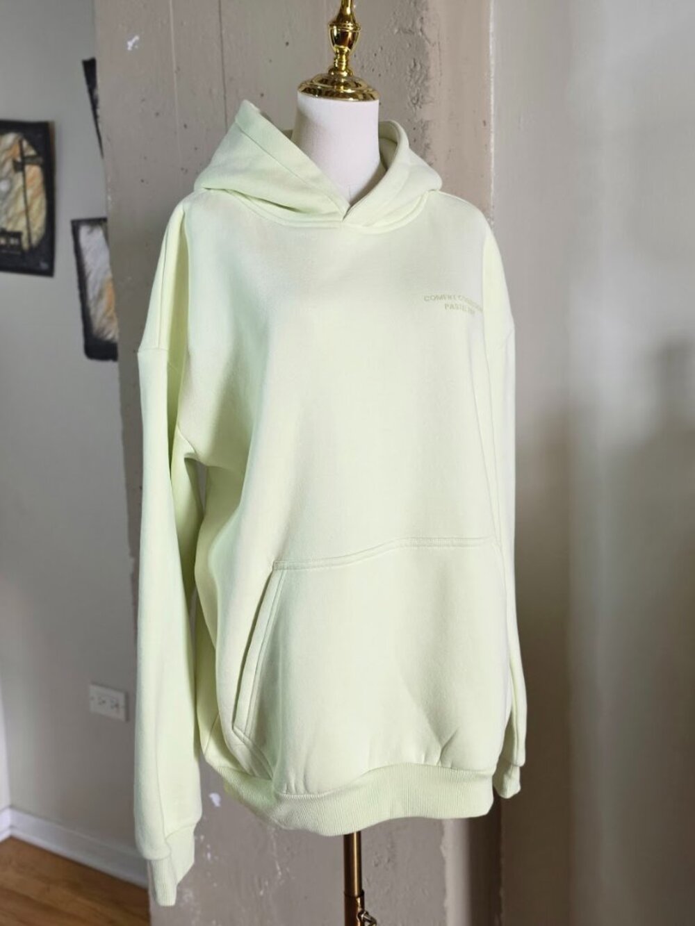 Comfrt Pastel Hoodie in Honeydew Oversized Unisex Size Large NWT - Picture 4 of 15